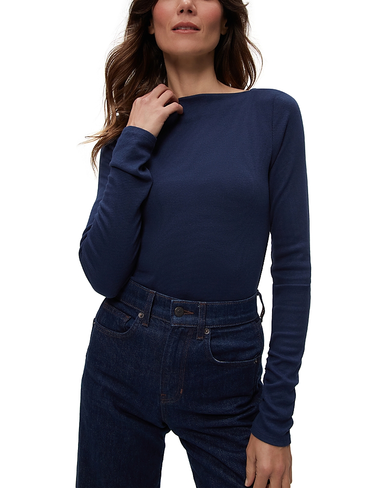 Michael Stars Clarke Ruched Tee In Nocturnal