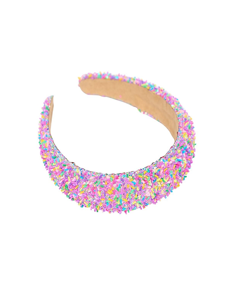 Malibu Sugar Girls' Confetti Puff Headband In Lavender