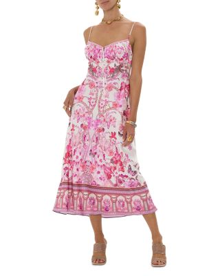 Camilla - Floral Silk Dress in Botanical Novella