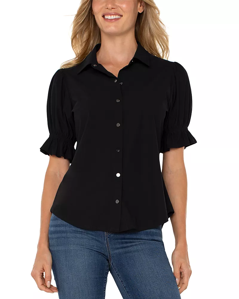 Liverpool Los Angeles Elbow Puff Sleeve Top