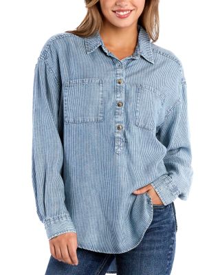 Billy T - Indigo Half Button Shirt