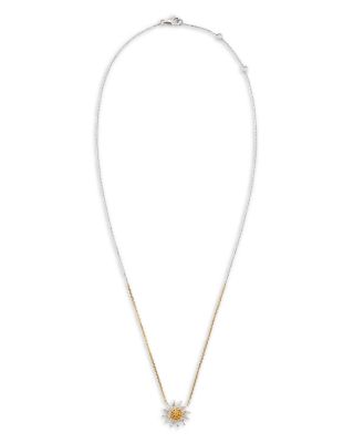 【YVONNE LEON】gold, cord, citrine and diamond ネックレス Yvonne Léon 18K White & Yellow Gold Collier Mini Soleil