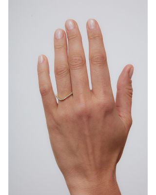 9K Yellow Gold Grey Diamond Mini Wave Ring, 0.22 tcw