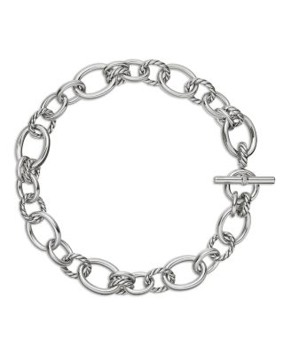 DY Mercer Necklace in Sterling Silver with Pav&eacute; Diamonds, 19"