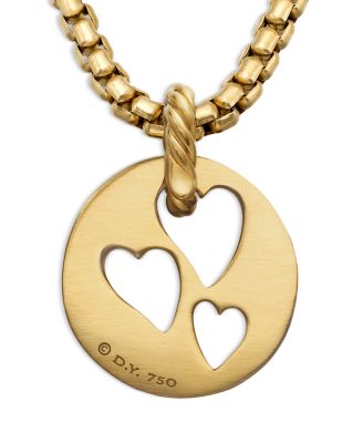 DY Elements&reg; Open Hearts Pendant in 18K Yellow Gold with Diamonds