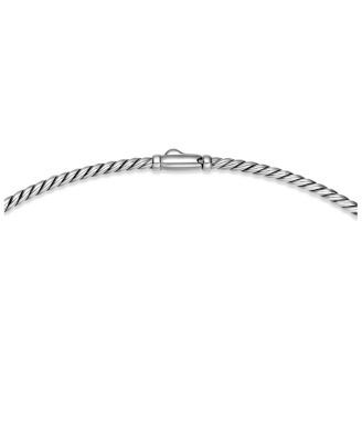 Sterling Silver Sculpted Cable Necklace, 15.5"