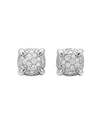 Sterling Silver Petite Chatelaine&reg; Diamond Pav&eacute; Stud Earrings