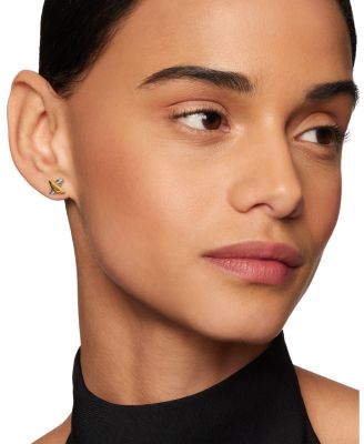 Sterling Silver & 18K Yellow Gold Petite X Stud Earrings