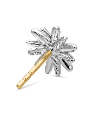 Sterling Silver Petite Starburst Stud Earrings with Diamonds