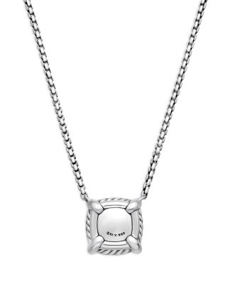 Sterling Silver Chatelaine Blue Topaz & Diamond Pendant Neckalce, 18" - Exclusive