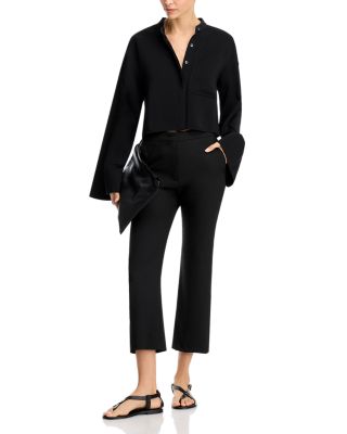 High Rise Cropped Cigarette Pants