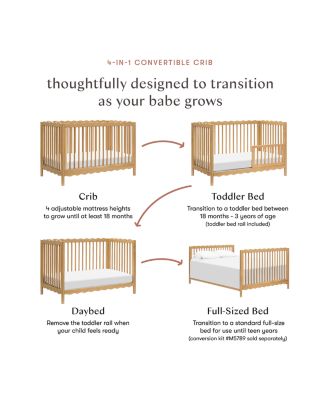 Swell 4 in 1 Convertible Crib with Toddler Bed Conversion Kit