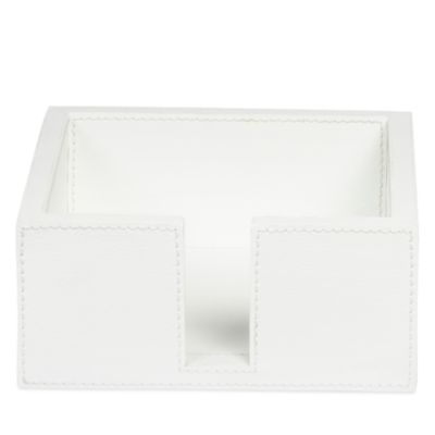 Brisbane Bright White Marine Faux Leather Cocktail Napkin Tray, Set of 2