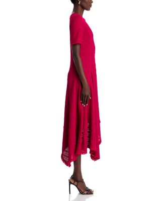 Textured Fit & Flare Midi Dress