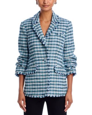 Matilda Tweed Fringe Trim Blazer