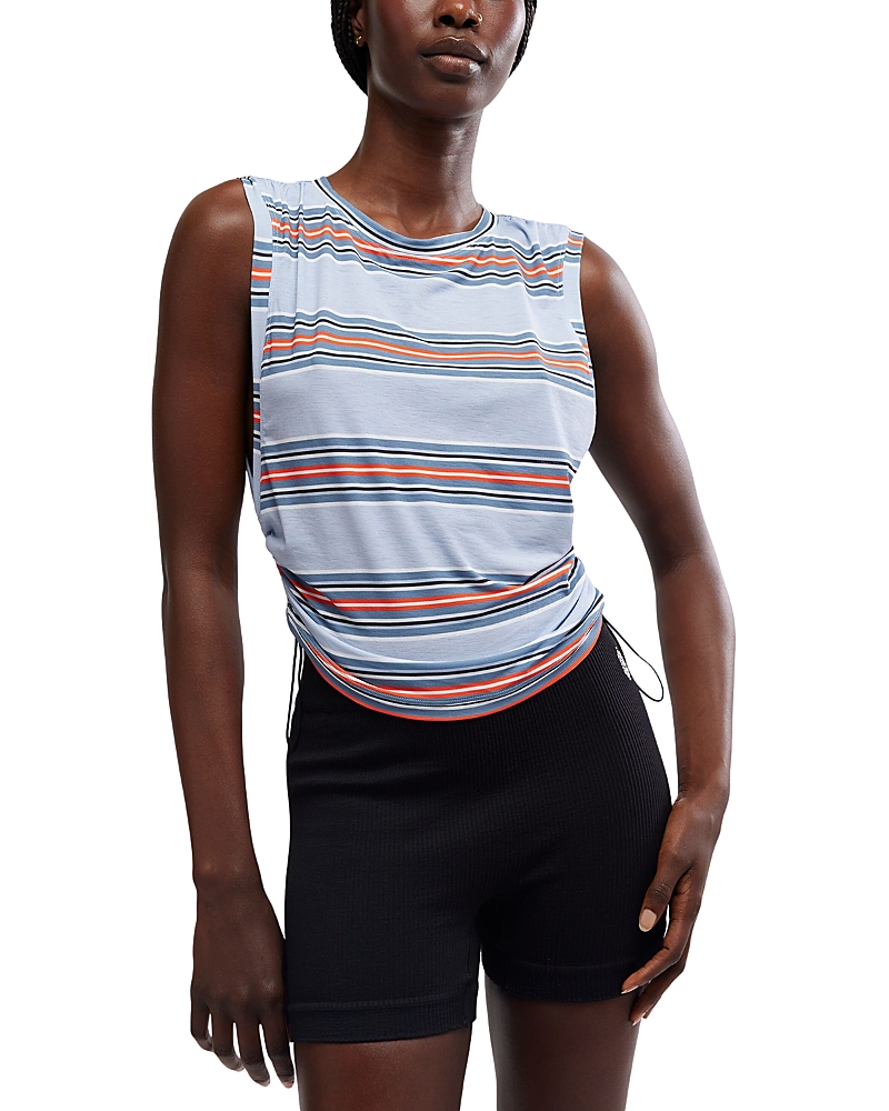 Free People Stripe Sport Mode Muscle T-shirt In Steel Combo