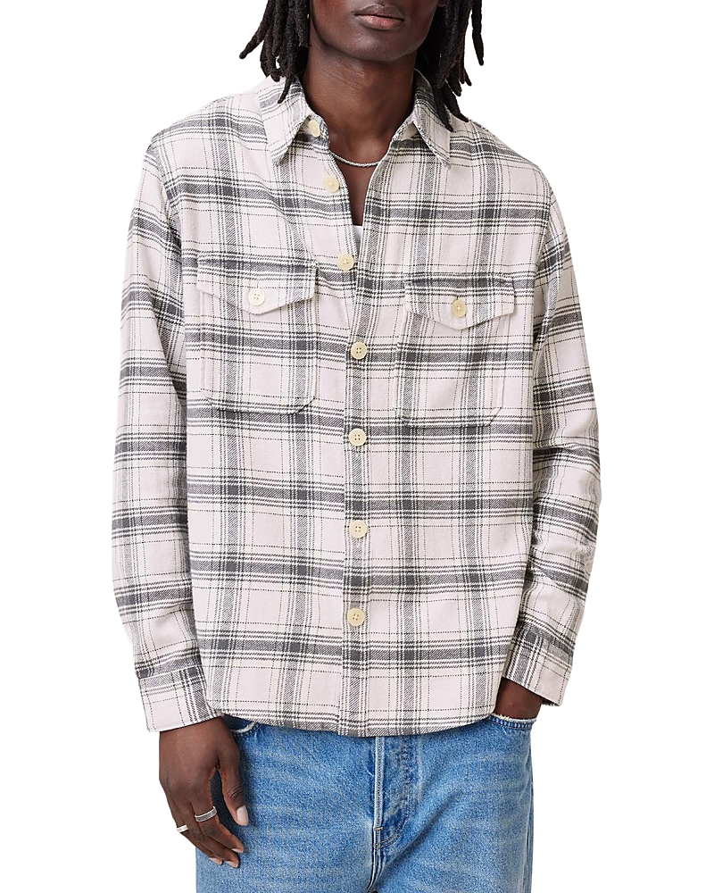 Allsaints Hamura Garment Washed Relaxed Fit Button Down Shirt In Ecru