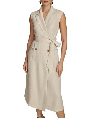 Donna Karan - Belted A Line Midi Dress