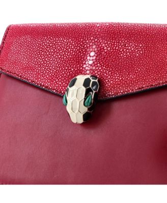  Small Serpenti Forever Square Shoulder Bag Leather and Stingray