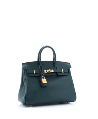  Birkin 25 Handbag Green Swift with Gold Hardware