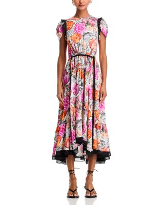 Floral Collage Soft Tulip Dress