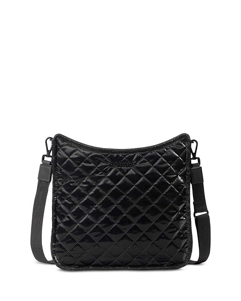 Shop Mz Wallace Metro Box Quilted Crossbody In Black Liquid/black