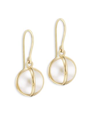 L. Klein - 18K Yellow Gold Celeste Cultured Freshwater Pearl Drop Earrings