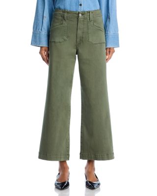 Anessa High Rise Wide Leg Ankle Jeans in Vintage Ivy Green