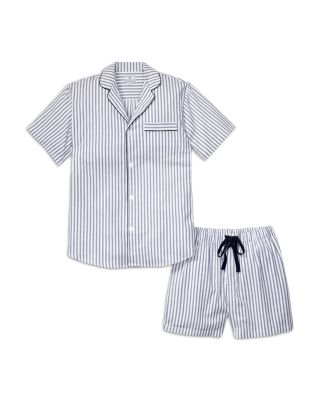 Brushed Cotton Twill Ticking Stripe Short Pajama Set
