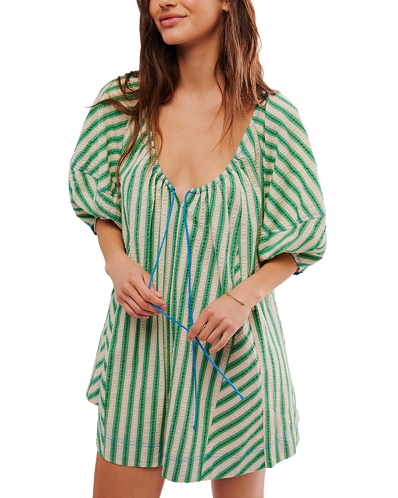 Free People Bop Around Striped Romper