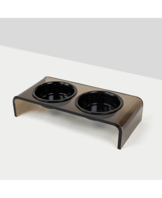 Small Bronze Pet Feeder, 1 Pint Bowls