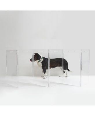 Clear Freestanding Pet Gate Zig Zag, 6 Panel