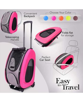  5-in-1 Pet Carrier with Backpack, Pet Carrier Stroller, Shoulder Strap, Carriers with Wheels for Dogs and Cats