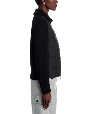 Mixed Media Wool & Cashmere Zip Up Cardigan