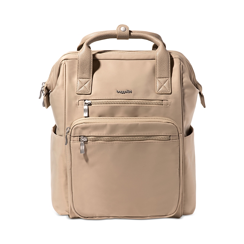 Baggallini Chelsea Laptop Backpack In Taupe Twill