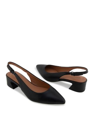 Women's Georgia Pointed Toe Slingback Block Heel Pumps 
