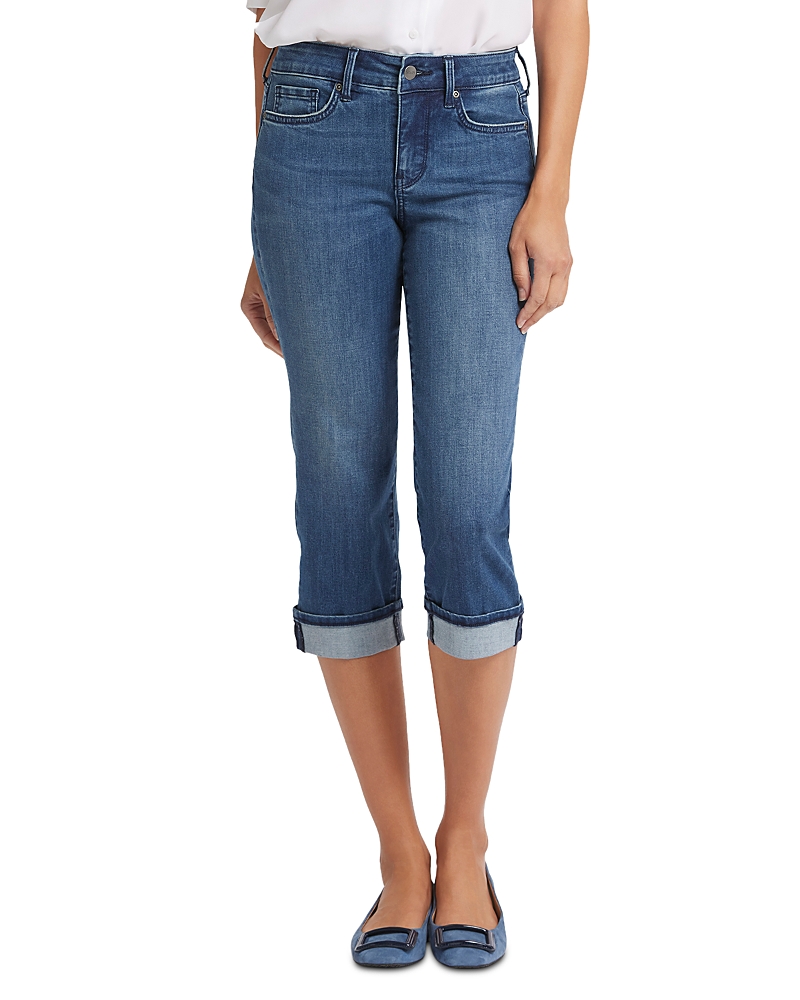 Nydj Marilyn Cuffed Crop Straight Leg Jeans In Blue Ridge