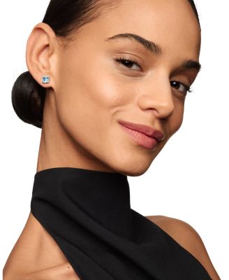 Ch&acirc;telaine&reg; Stud Earrings with Blue Topaz and Diamonds