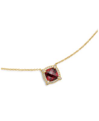 David Yurman - Petite Ch&acirc;telaine&reg; Pav&eacute; Bezel Pendant Necklace in 18K Yellow Gold with Gemstones & Diamonds, 18"