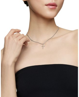 Petite X Cross Necklace with 14K Gold, 16"