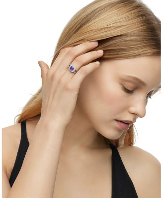 Petite Albion Ring with Amethyst & Diamonds