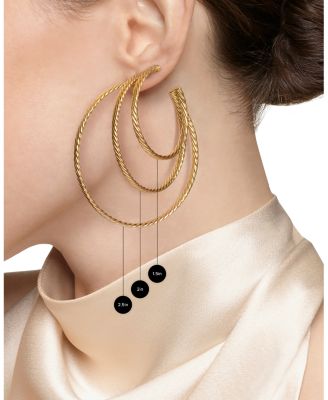 Cablespira&reg; Hoop Earrings in 18K Yellow Gold, 2"