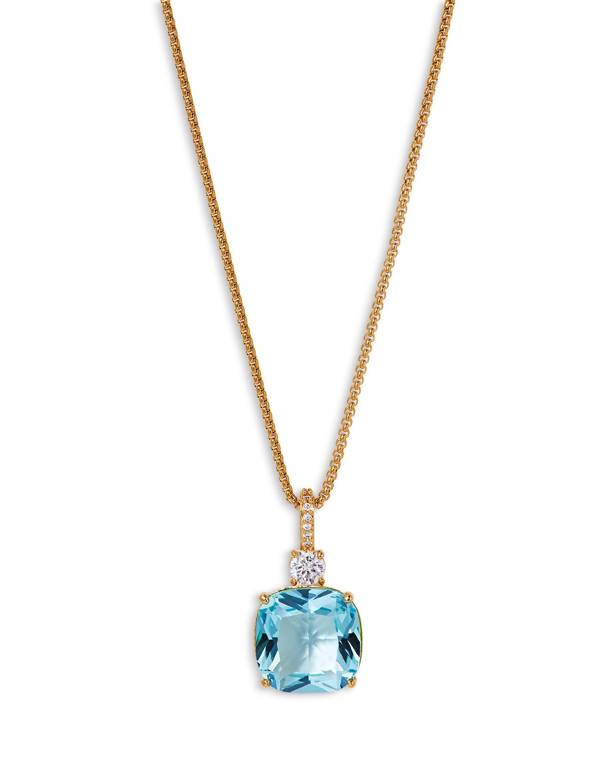 Macaron Cubic Zirconia Pendant Necklace in 18K Gold Plated, 16"-18"