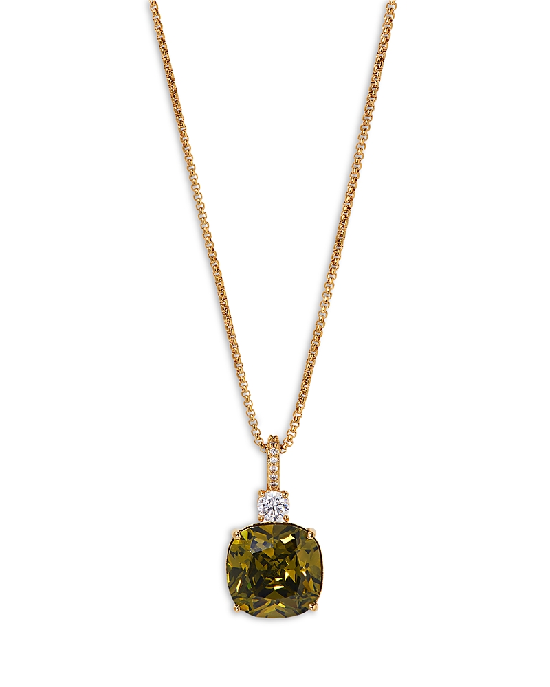 NADRI MACARON CUBIC ZIRCONIA PENDANT NECKLACE IN 18K GOLD PLATED, 16-18