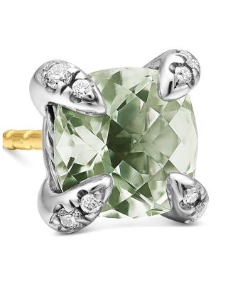 Ch&acirc;telaine&reg; Stud Earrings with Prasiolite and Diamonds