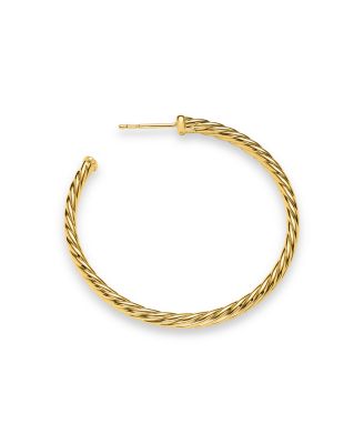 Cablespira Hoop Earrings in 18K Yellow Gold, 1.5"