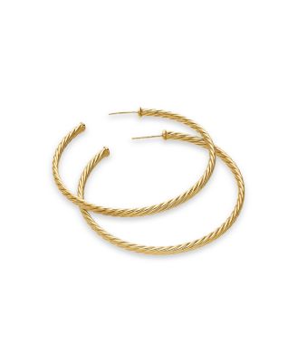 Cablespira&reg; Hoop Earrings in 18K Yellow Gold, 2"