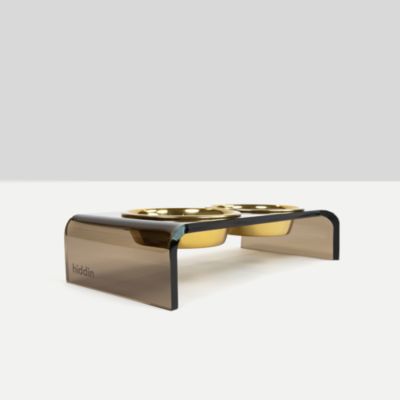 Small Bronze Pet Feeder, 1 Pint Bowls