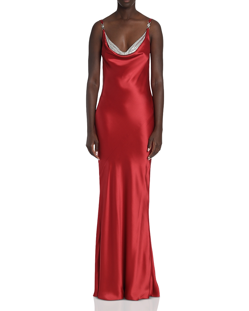 Versace Double Draped Fluid Silk Gown
