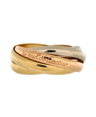 Pre-Owned Cartier Les Must De Cartier 5 Band Trinity Ring 18k Tricolor Gold